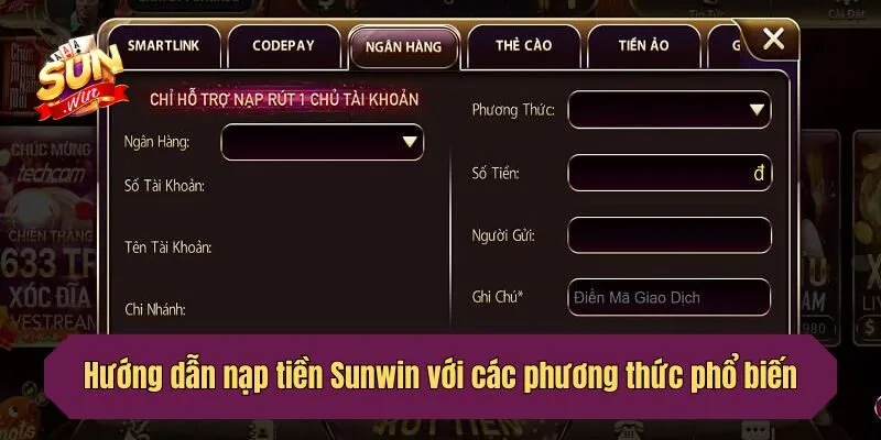 Hướng dẫn nạp tiền tại nhà cái với các phương thức giao dịch phổ biến