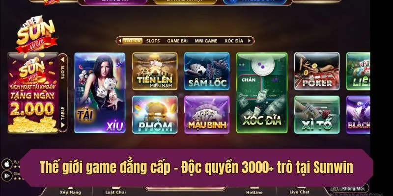 Thế giới game đẳng cấp - Độc quyền 3000+ trò tại Sunwin